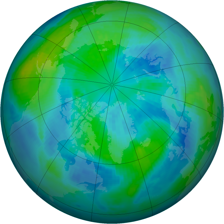 Arctic ozone map for 29 September 1997